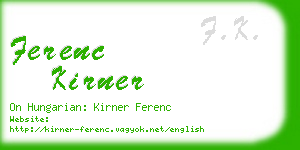 ferenc kirner business card